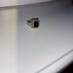 Real silver ring with black stone